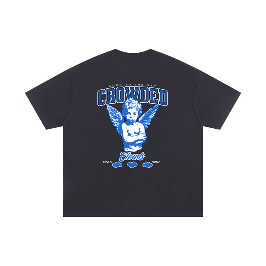 Crowded Clouds Angel Logo Black Tee
