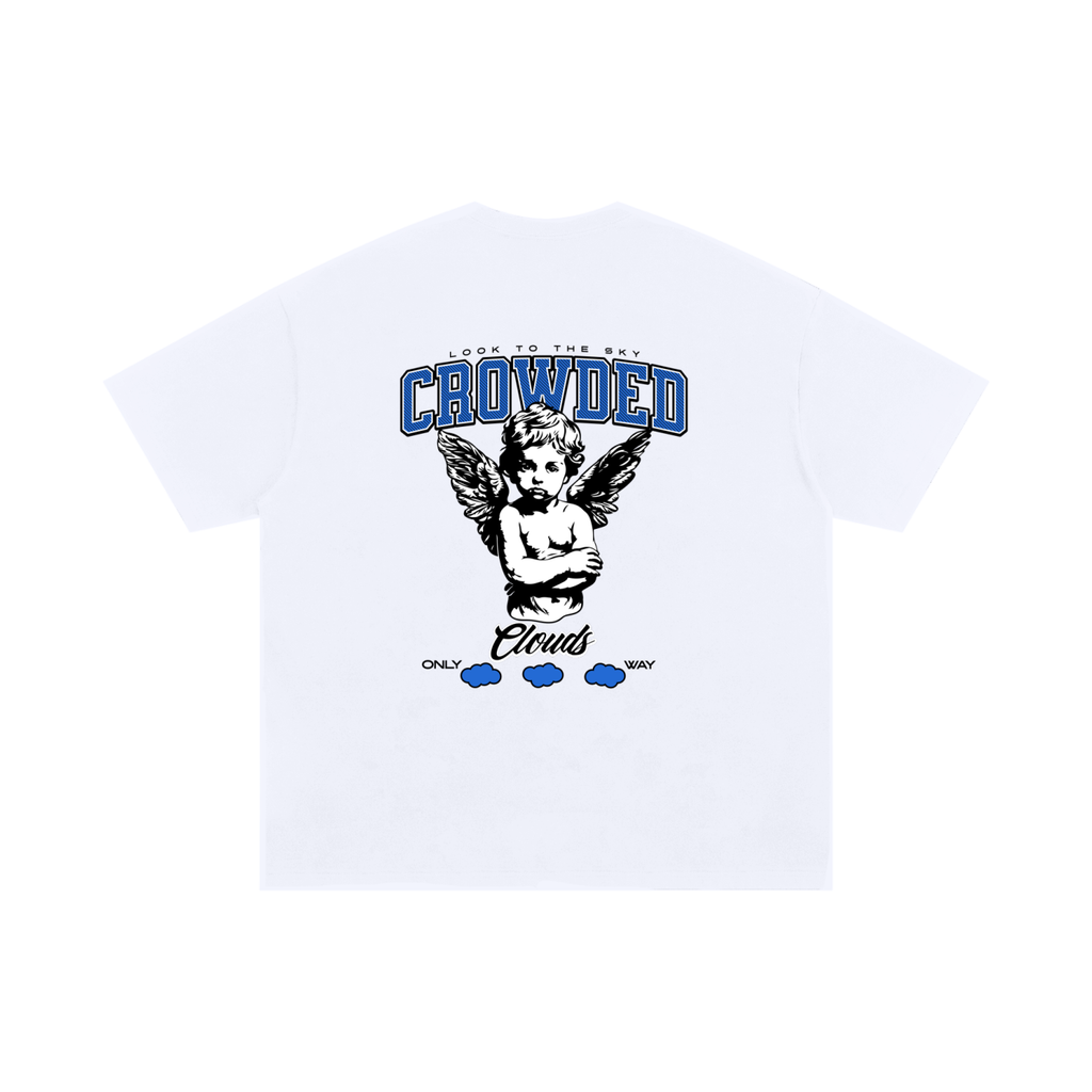 Crowded Clouds Angel Logo White Tee