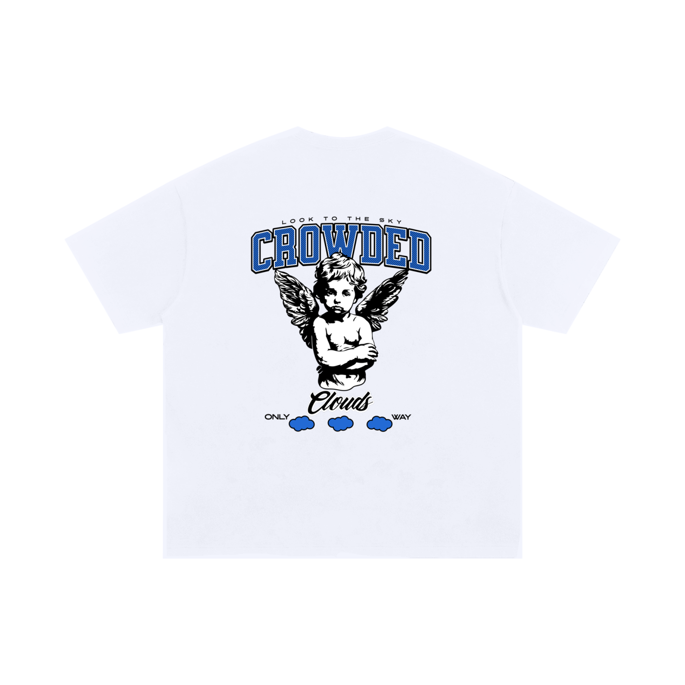 Crowded Clouds Angel Logo White Tee