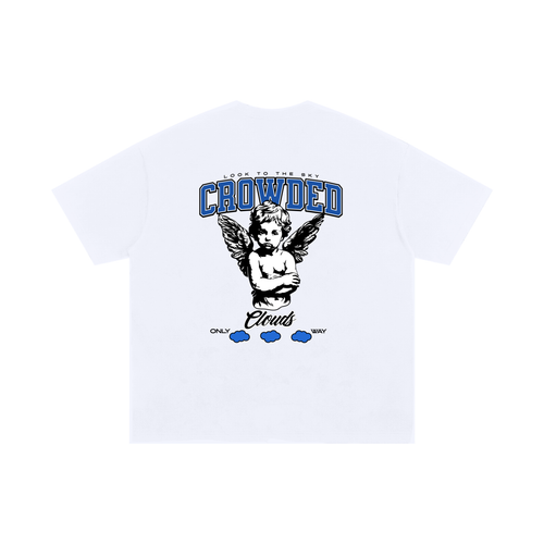 Crowded Clouds Angel Logo White Tee