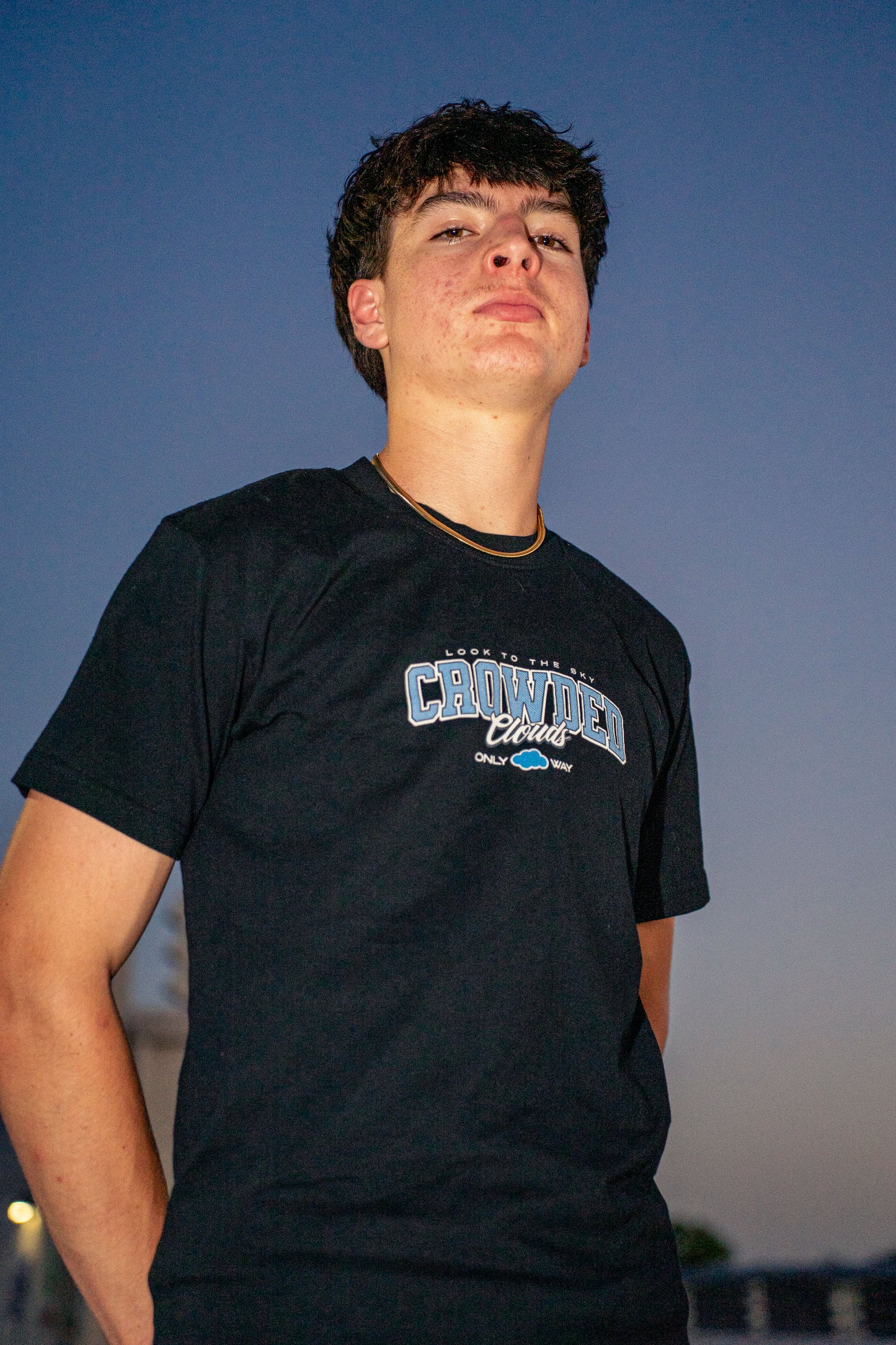 Crowded Clouds Angel Logo Black Tee