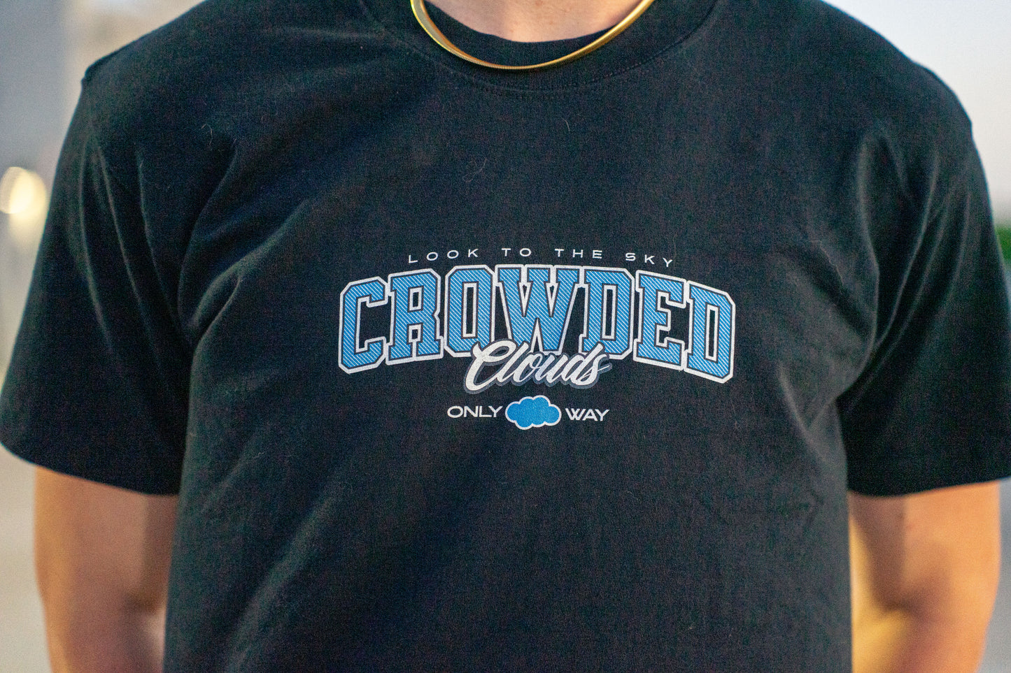 Crowded Clouds Angel Logo Black Tee