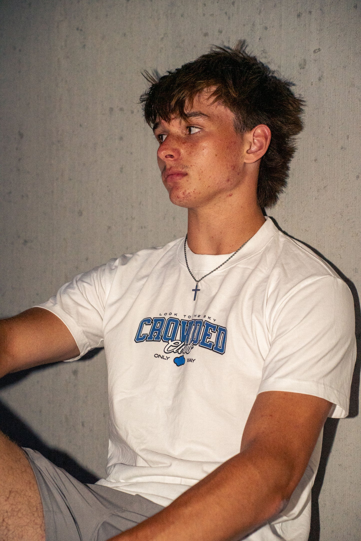 Crowded Clouds Angel Logo White Tee